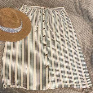 Vintage Orvis Striped A-Line Skirt